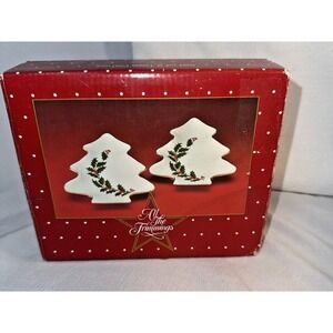 All the Trimmings Tree Dishes Pair 1985 Japan R.H. Macy & Co. Inc. J4716